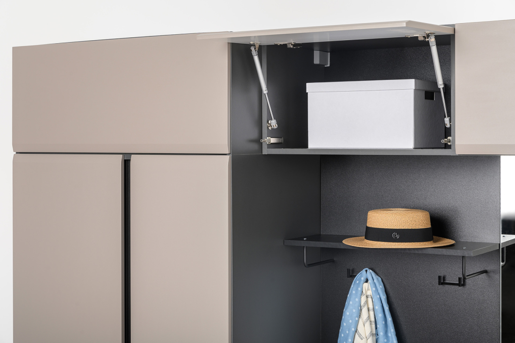 Распашные шкафы, Шкаф навесной Сидней 16.314.05, антрацит, веллюто капучино