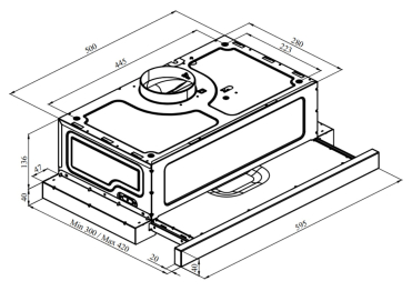 Кухонная вытяжка Pixel Out Black 60