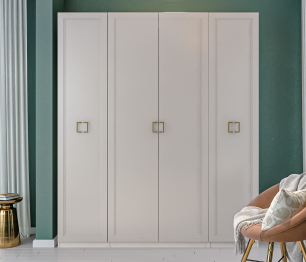 Шкаф Макс 4х дверный с фасадами Ассоль Кашемир серый