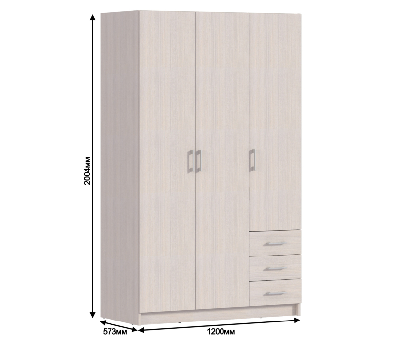 Шкафы распашные, Шкаф 3 дверный Терра СБ-2797 Авиньон