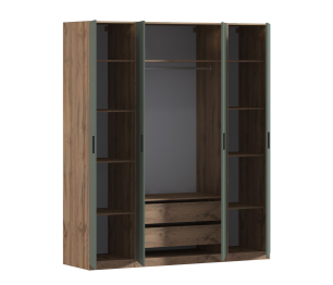 Шкаф четырехдверный Макс 2000 мм, вариант №1 (ЛДСП, корпус дуб вотан)