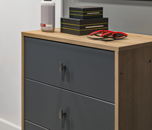 Комод Сидней СБ-2586/1 Дуб дикий/Диамант серый