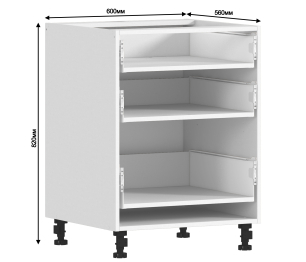 Регина корпус для стола 3 ящ 60х82 см