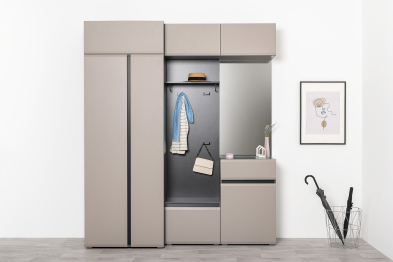 Шкаф навесной Сидней 16.314.05, антрацит, веллюто капучино