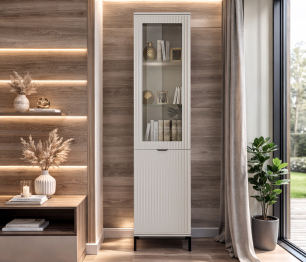 Шкаф-витрина Турин СБ-3567 Кашемир серый/МДФ Кашемир