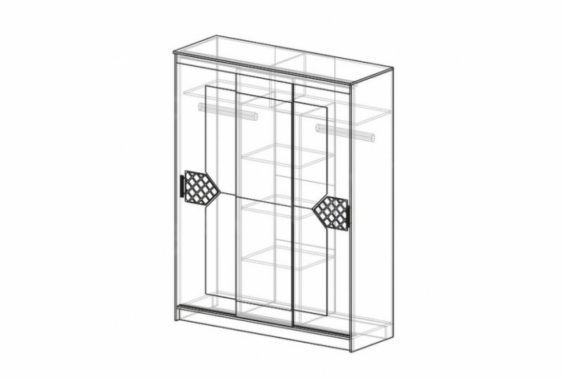 Шкафы-купе, ЛДСП Шкаф-купе НИКОЛЬ 3 Венге-Лиственница светлая