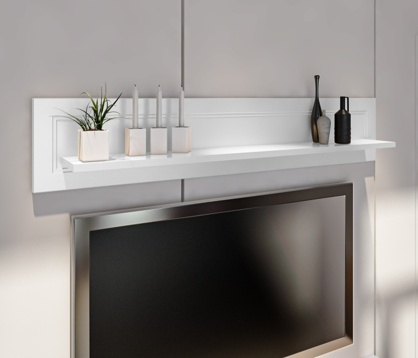 Стенки для гостиной, Комплект для гостиной с пеналом Ассоль, Белый