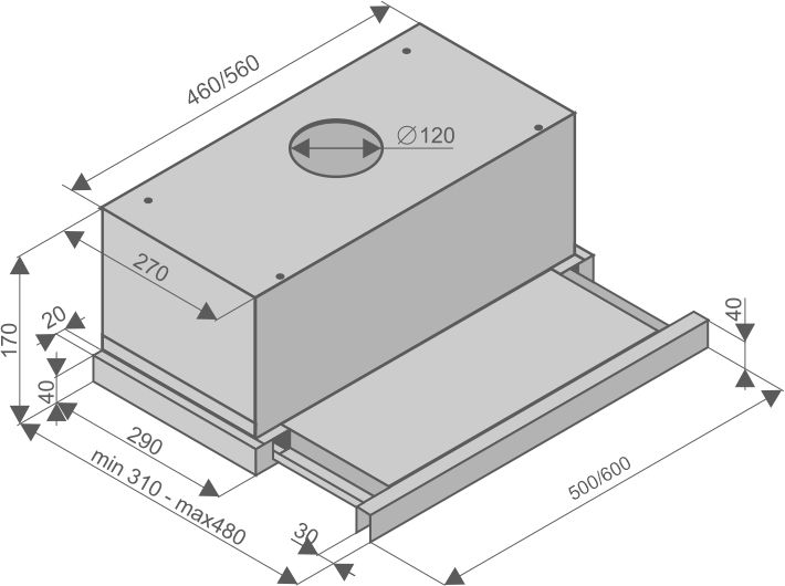 Вытяжки, Кухонная вытяжка Helena II White 50