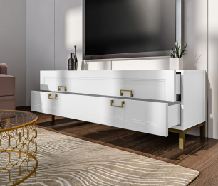 Комплект для гостиной с витринами Ассоль, Белый