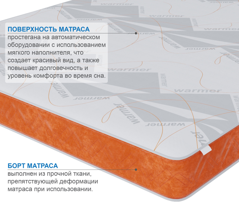 Другие размеры, Матрас Сити-Мадрид в чехле Warmer 900х2000
