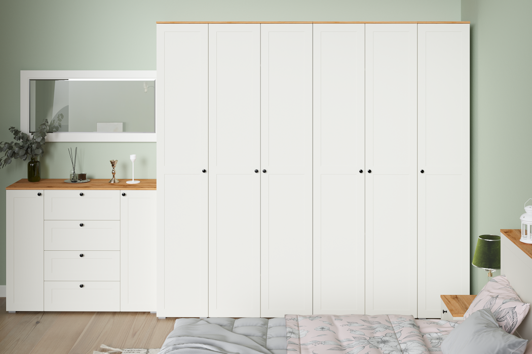 Для одежды, Шкаф для одежды Остин 13.336.02, белая шагрень, дуб золотой крафт