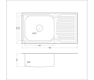Врезная мойка Emar 302A