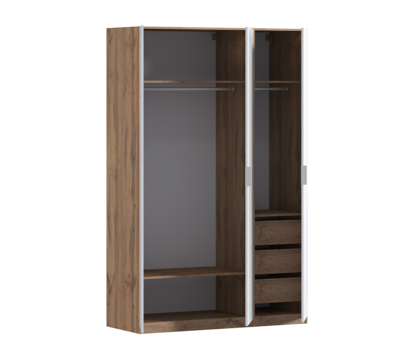 Для одежды, Шкаф трехдверный Макс 1500 мм, вариант №4 (ЛДСП, корпус дуб вотан)